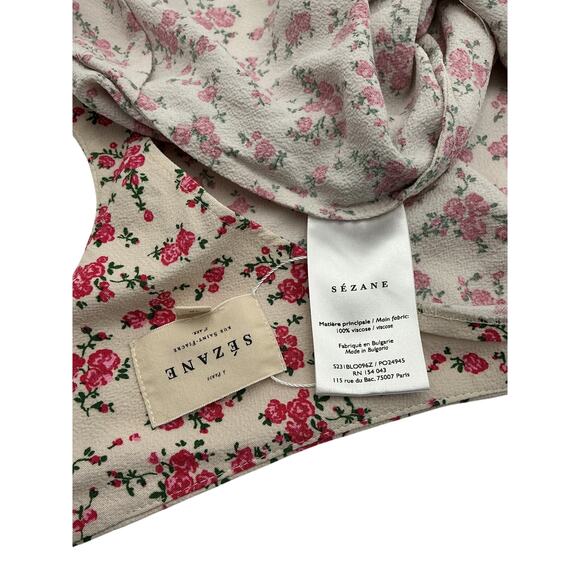 Sezane 'Lara' Pink Viscose Blouse Size 6 - Picture 4 of 4